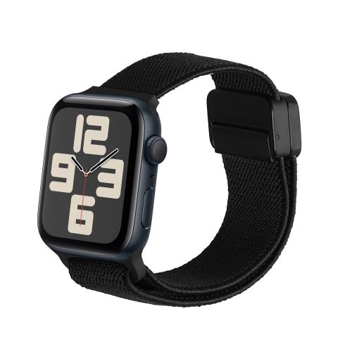 乐天商城 - kwmobile 交換ベルト Apple Watch SE 40mm iWatch 9/8/7/6/5/4/3 40mm対応 バンド - 調節可能 吸水性 耐久性 ナイロン 黒色
