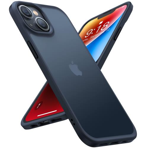 保護性進級・米軍耐衝撃TORRAS iPhone 14 / 13 用 ケース 半透明 黄変防止 指紋防止 米軍MIL規格 ストラップホール付き 二眼レンズ保護 6.1 インチ イフォン14 / 13 用 カバー Guardian Series ブラック