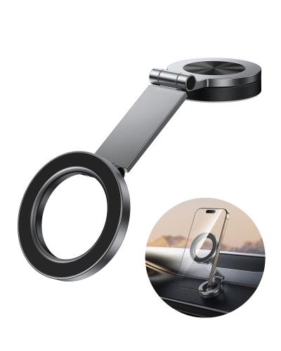 SYNCWIRE 車載スマホホルダー magsafe 車載ホルダー マグネット 全金属製 車用スマホホルダー 360度回転 マグセーフ 3M粘着シール 超強磁力 安定性アップ アルミニウム合金 伸縮アーム 二重調整 片手操作 0.1秒吸着 折りたたみ式 取付簡単 iPhone 16 15 14 13 12 Samsung And