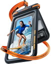 TORRAS スマホ 防水ケース国際 IP68 認証・小物収納ポケット 水に浮く ぼうすい ストラップ付き 首かけ 顔認証 高透過率画面 夏に不可欠 海 お風呂 プール 温泉 雨などに 携帯防水ケース 7インチ以下スマホ対応 FlowPockets ブラック