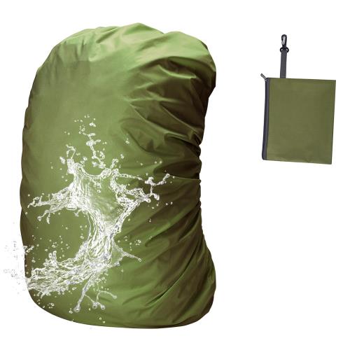 [SLEEPSINERO] 2倍以上撥水・超軽量80g リュックカバー 防水 レインカバー 梅雨対策 落下防止 35－80L (M,草色)