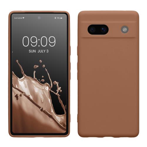 kwmobile スマホケース Google Pixel 7a対応 ケース - スマートフォン バックカバー TPU 耐衝撃 モカ