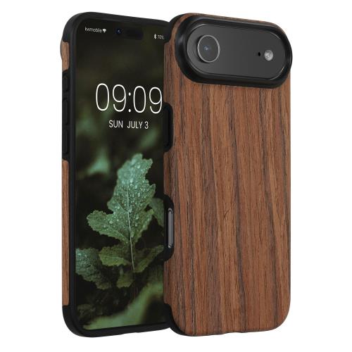 kwmobile Apple iPhone Air対応 ケース - スマホカバー - ウッド 携帯 保護ケース ウッドパターンデザイン 茶色 対応