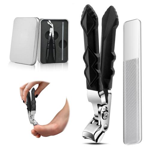 aninako 爪切り ネイルクリッパー 爪やすり セット 角度付きヘッド爪切り ロングハンドルネイルカッタ..