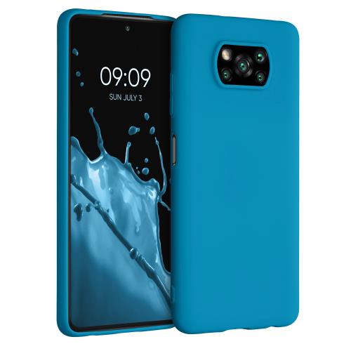 kwmobile スマホケース Xiaomi Poco X3 NFC/Poco X3 Pro対応 ケース - 耐衝撃 滑り止め ソフト TPU シリコン - カリビアンブルー