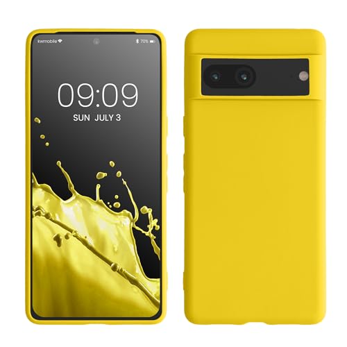 kwmobile スマホケース Google Pixel 7対応 ケース - 耐衝撃 滑り止め ソフト TPU シリコン - まばゆい イエロー