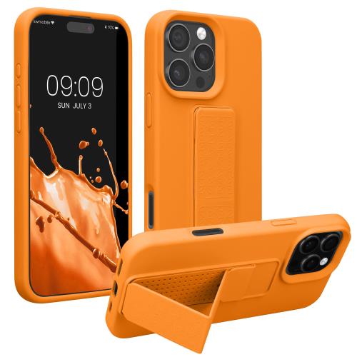 乐天商城 - kwmobile Apple iPhone 16 Pro対応 ケース - スマホ スタンド 保護ケース スマホカバー TPUケース - フルーティー オレンジ