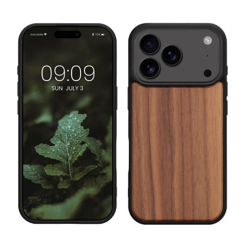kwmobile スマホケース Apple iPhone 17 Pro対応 ケース - 木製 携帯ケース TPUバンパー - ナチュラル ウッド スタイル