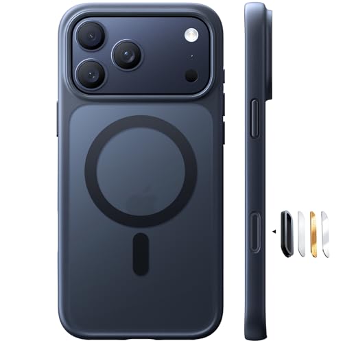 TORRAS iPhone 17 Pro 用ケース 米軍進化耐衝撃・高性能Magsafe対応指紋防止 黄変防止 米軍保護工学 マグネット搭載 衝撃吸収 頑丈 カメラコントロールボタン付き ストラップホール 半透明 Guardian-Mag ブラック
