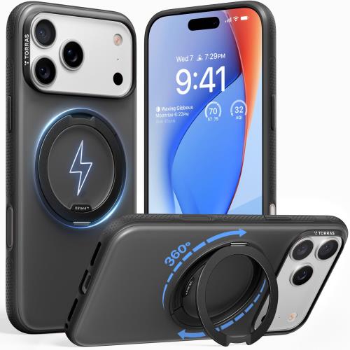 TORRAS iPhone 17 Pro Max 用ケース カチカチ・多機能360度回転スタンドリング Ostand O3 Fitness MagSafe対応 米軍MIL規格耐衝撃 スタンド 指紋防止 黄変防止 カメラ