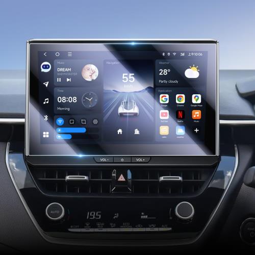 Lamicall 2025 トヨタ カローラクロス専用 ナビ保護ガラスフィルム 10.5インチ 1:1高精度カット 高透過..