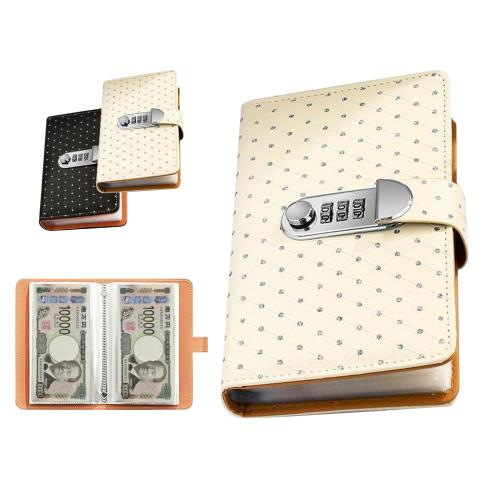 aninako お札 貯金箱 札 お金仕分け コンビネーションロッ 厚手の革 隠し金庫 モンド お金仕分け 封筒貯金 貯金ファイル 本型 内側のページ 50 ページ 紙幣100枚収納 紙幣 記念紙幣 (ホワイト)