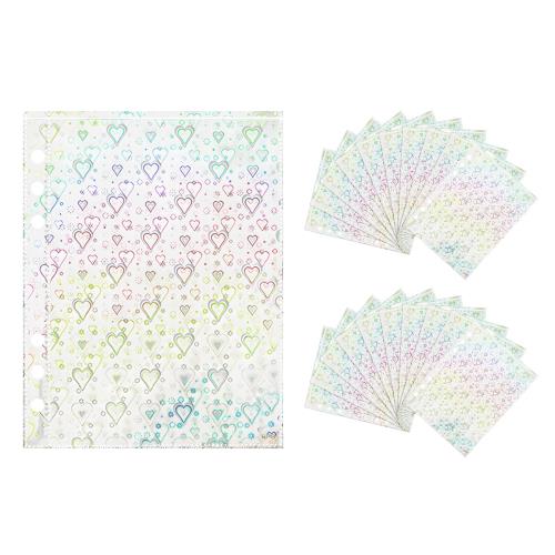 aninako シール帳 リフィル シール台紙 クリアポケットファイル トレカ ファイル 20枚入 A5 6穴 剥離紙 透明 ハート シール帳 リフィル はがせる バインダー 名刺 ポスター 銀行カード 写真収納 (ハート模様)
