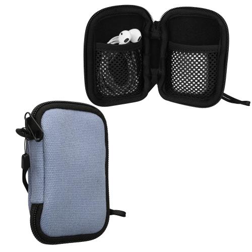 乐天商城 - Sleeve Canvas with Zipper for in-ear Headphones Denim