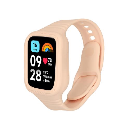 kwmobile Xiaomi Redmi Watch 3 Active/Redmi Watch 3 Lite対応 交換ベルト - フィットネストラッカー 耐衝撃 シリコンバンド アンティークピンク