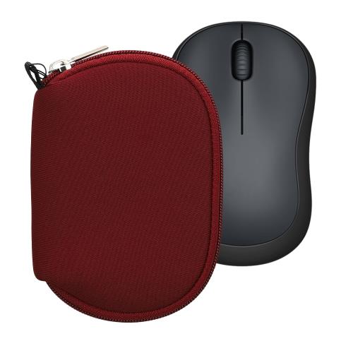 kwmobile マウスケース Logitech M220 SILENT / M235 / M185対応 ケース - 無線マウス ジッパー付き ネオプレン ボルドールージュ