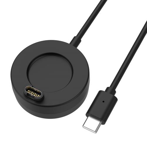 MoKo ガーミン用 充電ケーブル Type-C チャージャー USB-C コード 1m Fenix8/7/6/5/Vivoactive6/5/4/3/Venu3/2/Forerunner970/570/965/265/165/245/ForeAthlete55/Instinct3/2/EpixPro/ApproachS70/S60 充電 スタンド パッド スマートウォッチ 充電器 Black
