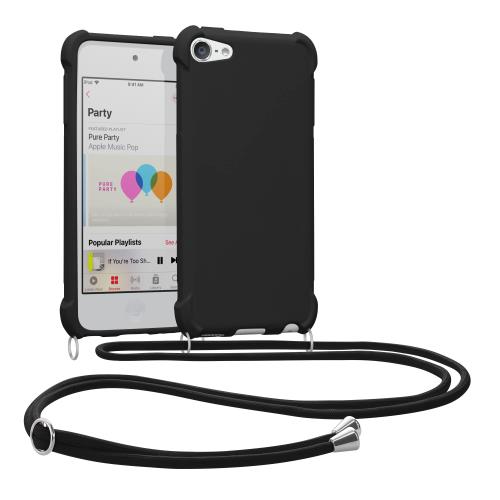 kwmobile 保護ケース Apple iPod Touch 6G / 7G (6代目・7代目)対応 - 肩掛けケース ロープ ストラップ付き シリコン カバー - 斜めがけ 耐衝撃 TPU保護