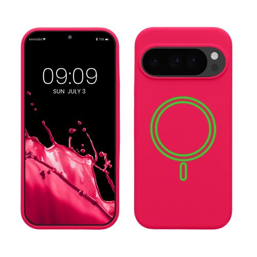 乐天商城 - kwmobile Google Pixel 10 / Pixel 10 Pro対応 ケース - MagSafe対応 マグネット カバー ソフト TPUケース 耐衝撃 - ネオンピンク