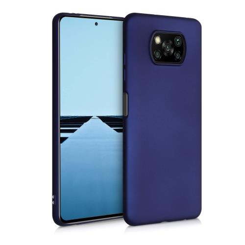 乐天商城 - kwmobile スマホケース Xiaomi Poco X3 NFC/Poco X3 Pro対応 ケース - スマートフォン カバー TPU保護 メタリック メタリック青