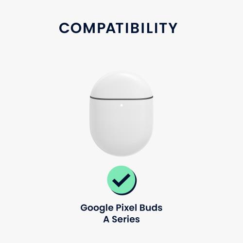 kwmobile イヤホンケース Google Pixel Buds A Series対応 ケース - ワイヤレスイヤホン シリコン 落下防止 紺色