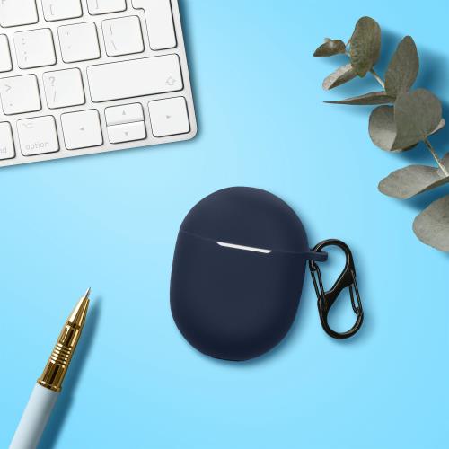 kwmobile イヤホンケース Google Pixel Buds A Series対応 ケース - ワイヤレスイヤホン シリコン 落下防止 紺色