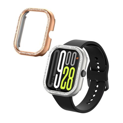 Rakuten - kwmobile 2x フレームカバー Xiaomi Redmi Watch 4 / Watch 5 / Watch 5 eSIM対応 ケース - スマートウォッチ 保護 耐衝撃 - シルバー/ピンクゴールド