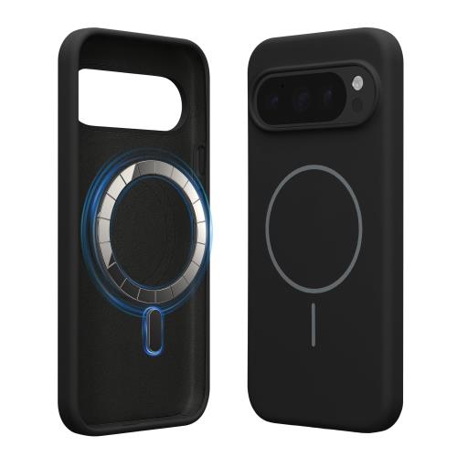 kwmobile Google製 Pixel 10 / Pixel 10 Pro 用スマホケース - MagSafe対応・シリコン製マグネット付き背面カバー - 黒色