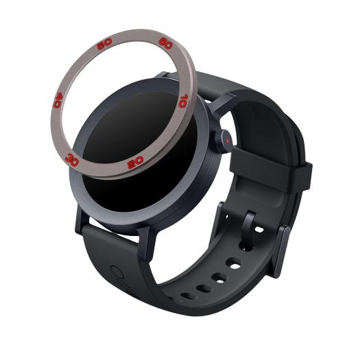 kwmobile CMF by Nothing Watch Pro 2 (D398)対応 ベゼルリング フィットネストラッカー - ベゼル保護 ウォッチに個性を グレー/赤色
