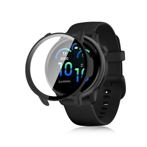 For Garmin Vivoactive 6 ケース カバー 保護ケース Kluso 高級素材 一体型カバー 軽量 全面保護 二重構造 超薄型 装着簡単 耐衝撃 指紋防止 Garmin Vivoactive 6 用 ケース （ブラック）