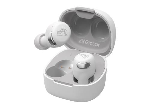 JVCケンウッド Victor HA-A30T2-W ワイヤレスイヤホン Bluetooth Ver.5.3 ノイズキャンセリング アプリ対応 マルチポイント 合計27時間再生 マイク付き 小型 軽量 外音取り込み 防水 ホワイト
