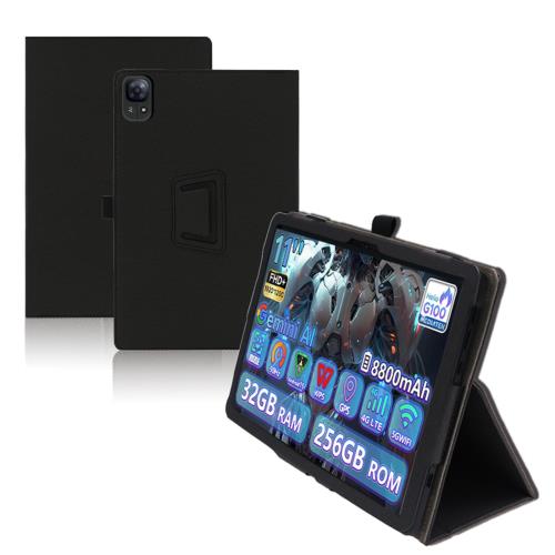 For DOOGEE Tab E3 ケース 11インチ タブレット 保護ケース 高級PU 全面保護 調節可能 防水防汚 衝突防止 薄型軽量 良い手触り Greerass 長持ち スタンド機能付き タブレット ケース (ブラック)