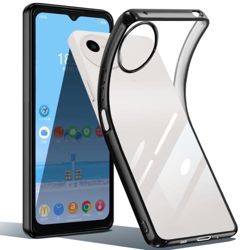 AQUOS wish5 ケース クリア 透明 アクオスwish SH-52F スマホケース 耐衝撃 米軍MIL規格取得 TPU 薄型 軽量 ソフトケース 取付簡単 人気 保護カバー (ブラック)
