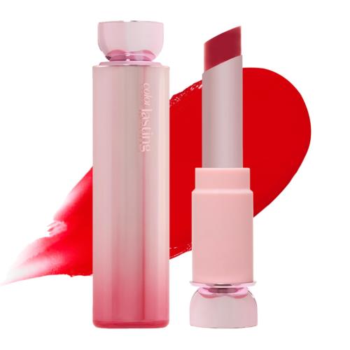 ETUDE [エチュード] カラーラスティンググロウスティック 3.2g リップスティック 色持ち 口紅 ツヤ仕上げ 高保湿 ぷっくり 光沢感 ボリューム ヴィーガン認証 (永遠ルビー, 単品)