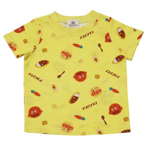 [バンダイ] クラシック jksa3089 夏物 アンパンマン カレー総柄 半袖Tシャツ ベビー イエロー