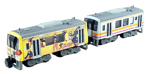Bトレインショーティー JR西日本商事 キハ120 NARUTO-ナルトー列車/津山線色 気動車2両入り 彩色済みプラモデル