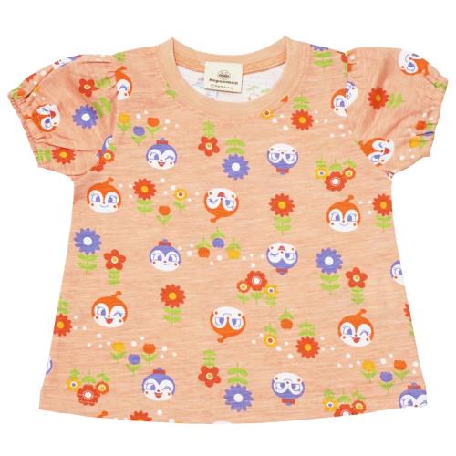 [バンダイ] クラシック jksa3086 夏物 アンパンマン レトロ花柄 半袖Tシャツ ベビー オレンジ
