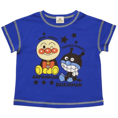 [バンダイ] クラシック jksa3090 夏物 アンパンマン ワンポイント 半袖Tシャツ ベビー ブルー
