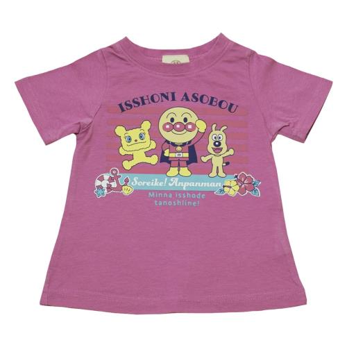[バンダイ] クラシック sa3005 アンパンマン 半袖Tシャツ ベビー レッドピンク