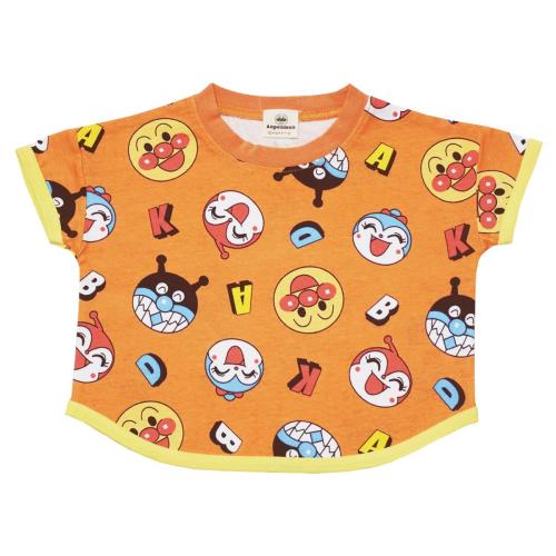 [バンダイ] クラシック jksa3079 夏物 アンパンマン 総柄 半袖Tシャツ ベビー オレンジ