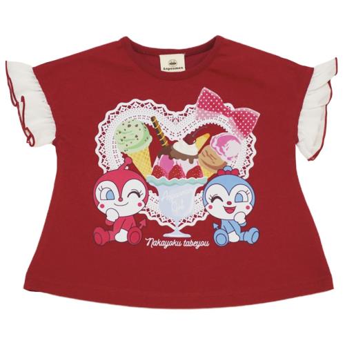 [バンダイ] クラシック jksa3076 夏物 アンパンマン 袖シフォン 半袖Tシャツ ベビー レッド