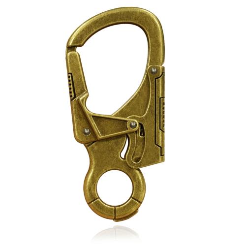 カラビナ おしゃれ,7.8cm合金キーリング メンズ,登山 アウトドア活動 キャンプ ハイキング アクセサリー, キーホルダー (W-カラビナクリップ - アンティークブラス - 1個)