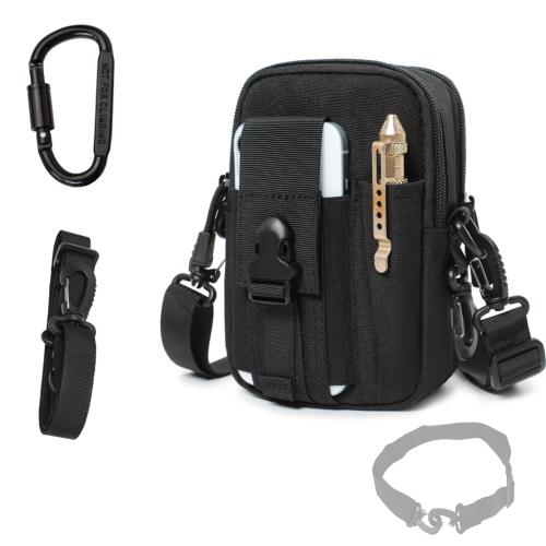 aninako ウエストポーチ ウエストバッグ メンズ 肉厚D型登山バックル付属 ベルトバッグ 作業用 多機能ポーチ 多収納ポケット 軽量 Molle対応 携帯...