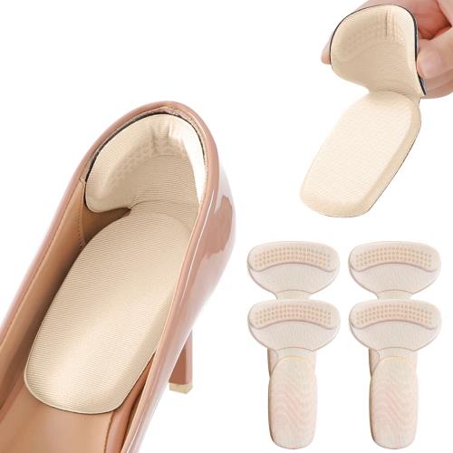aninako 靴擦れ防止 かかとパッド T字型 靴 踵 靴ずれ防止パッド 保護パッド 滑り止め 靴 サイズ調整 自由にカット可能 大きすぎる靴対策 ほとんどの靴に適合 衝撃吸収 粘着シール付き 男女兼用 (アンズ*2, FF)