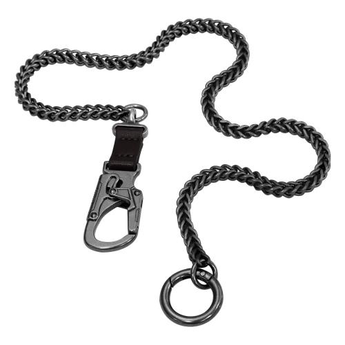 [Ahiller] ウォレットチェーン（男性用） 25インチ バイカーキーホルダー デュアルロックカラビナ留め具付き、紛失防止ベルトチェーン オートバイライディングギア、バイカー用パンクスタイルポケットアクセサリー