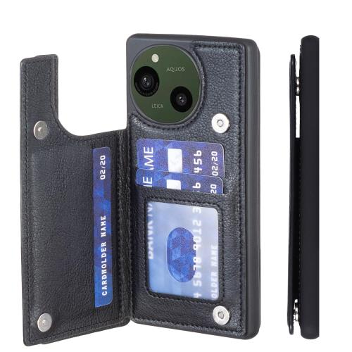 AnrekSHARP AQUOS sense9 SH-53E SHG14 SH-M29 用 ケース 手帳型（ブラック）アクオス9 センス9 ドコモsh53e 高級 PU革 磁石吸着 ポケッ 片手操作背面 IC カード 収納 横置き機能 ケース シャープsense9 黒