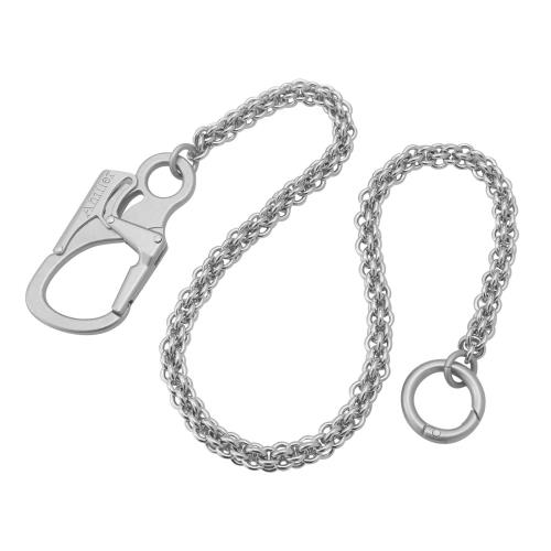 [Ahiller] 頑丈なステンレス鋼のキー ホルダーの札入れの鎖 8 cm の亜鉛合金の二重ロックのカラビナ ク..