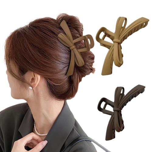 aninako アクリップ 大きめ バレッタ 髪留め リボンヘアクリップ アクセサリー 大人 お洒落 バンスクリップ 強力 軽さ 毛量多い 可愛い エレガント 韓国風 浴衣 結婚式 簡約 通勤 日常 通学 贈り物 (カーキ+ダークブラウン)