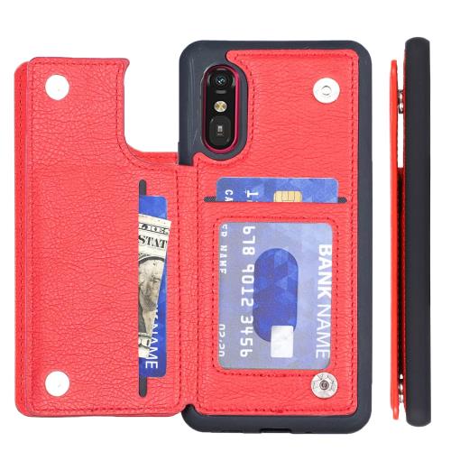 AnrekKYOCERA Basio Active3 KYG04 用 ケース 手帳型（レッド）ベイシオ アクティブ3 高級 PU革 磁石吸..