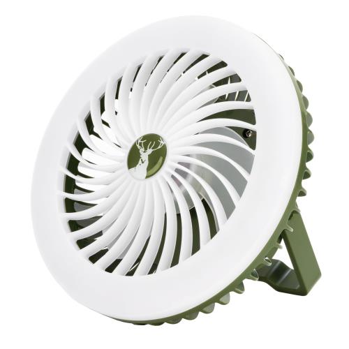 キャプテンスタッグ(CAPTAIN STAG) ライト ランタン 卓上扇風機 CS LEDライトファン 充電式 明るさ150ルーメン/連続点灯約4-8時間/無段階調光フック付き 三脚付き オリーブ UK-4080